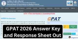GPAT 2026 Answer Key and Response Sheet Out @natboard.edu.in; Raise Objection till March 16